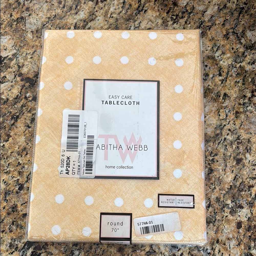 Tabitha Webb Yellow and Cream Polka Dot Tablecloth - Easy Care